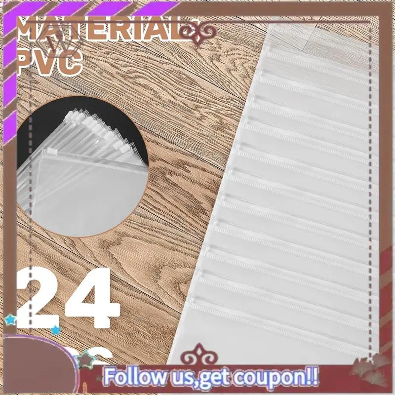 

ABBG-24 Pcs Binder Pockets A6 Size 6 Holes Binder Zipper Folders For 6-Ring Notebook Binder Loose Leaf Bags