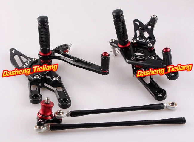CNC Aluminum Motorcycle Adjustable Rearset Rear Set Footpegs For Honda CBR1000RR 2004-2007 & CBR600RR 2003-2006 Black