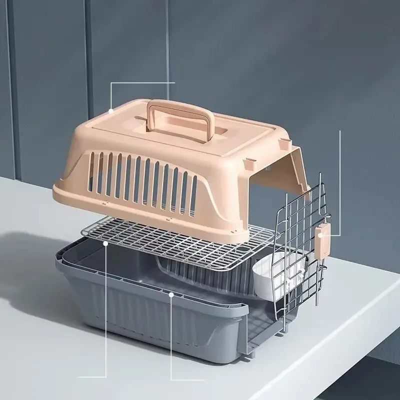 FurstarThickened Pet Airline Box Cat Dog Check-in Box Cat Out Portable Car Cage Large Air Transport Box