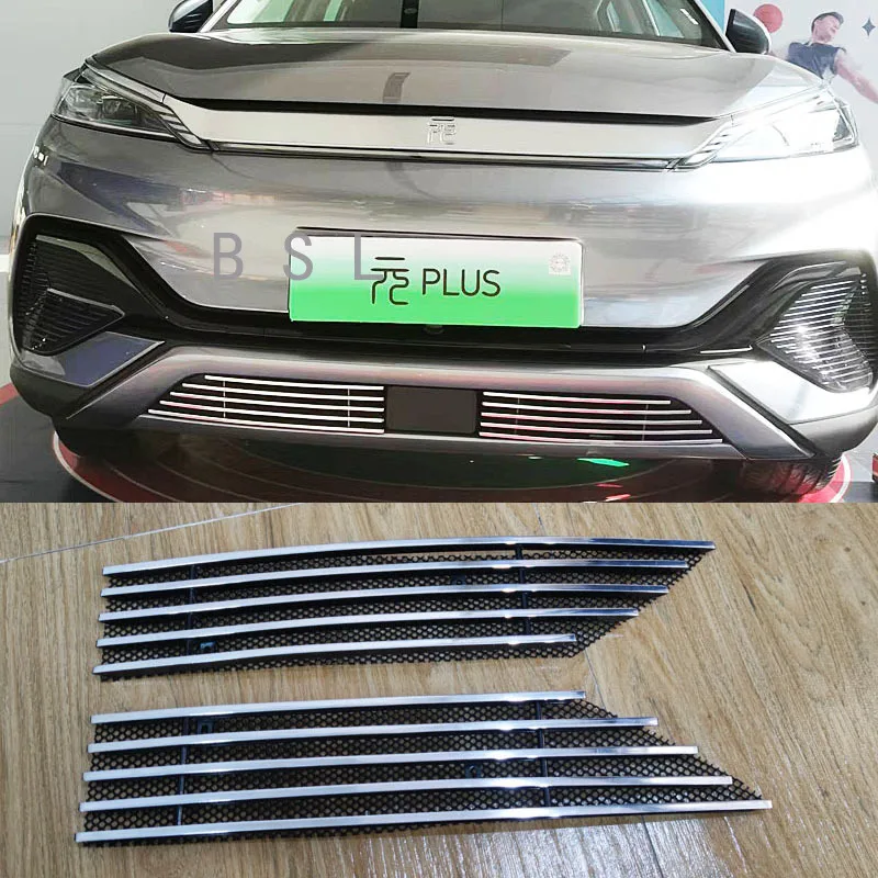 

For BYD Atto3 Ev Yuan Plus 22-23 Front Lower Grill Cover Trims Accessories Car Lower Mesh Grill Grille Cover Trim Aluminum Alloy