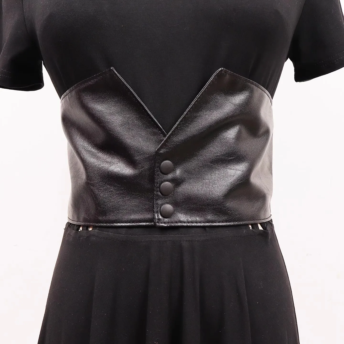 المرأة السوداء بولي Leather الجلود مطاطا فستان Cummerbunds الكورسيهات حزام الخصر أحزمة الديكور حزام عريض R3071