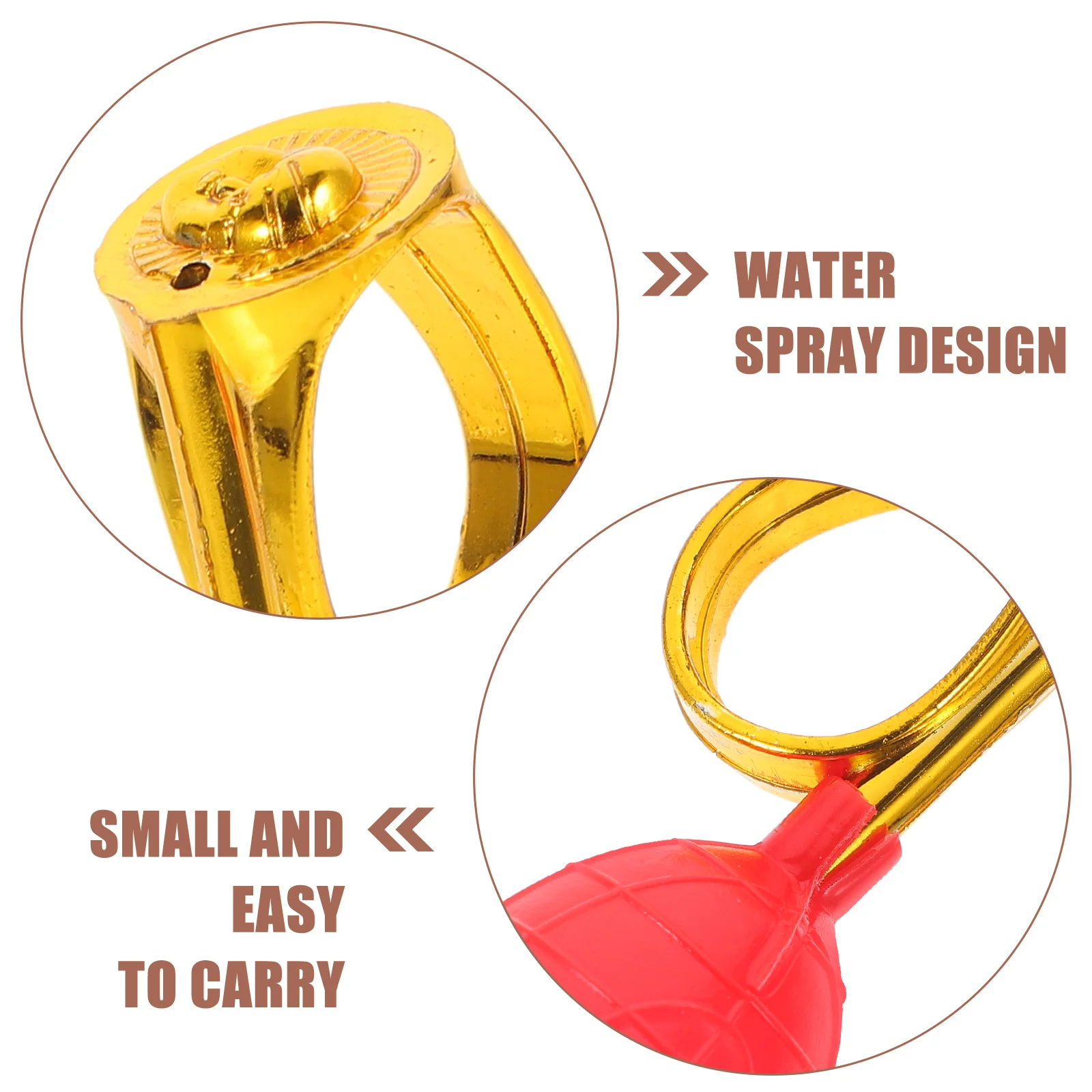 

6Pcs Water Spray Ring Funny Prank Props Favor April Fool's Day Performance Trick Water Spray Ring