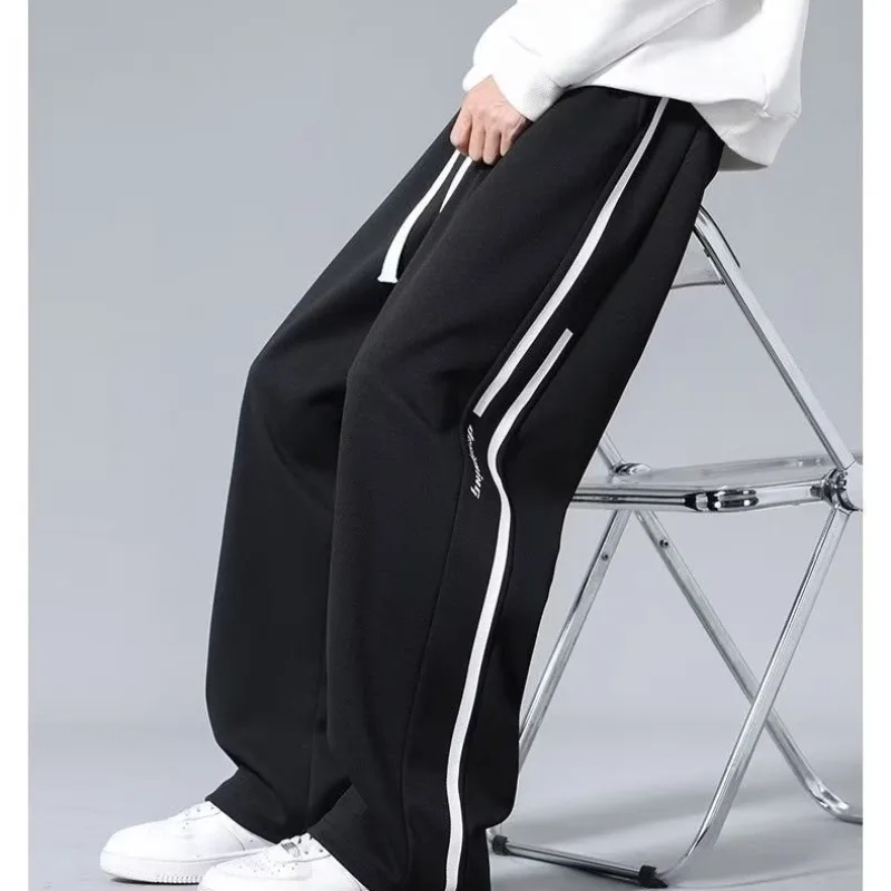 Man Loose Casual Solid Color Fashion Casual Men\'s Jogging Pants Bloomers Y2k Korean Fashion Trousers High Quality Casual Pants