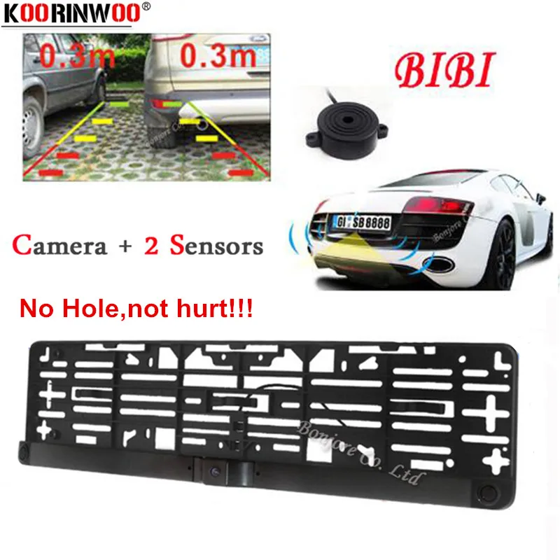 

Genuine Koorinwoo Dual Core CPU Car Parking Sensors EU European License Plate Frame Camera Rear View Camera Reverse Cam Parking