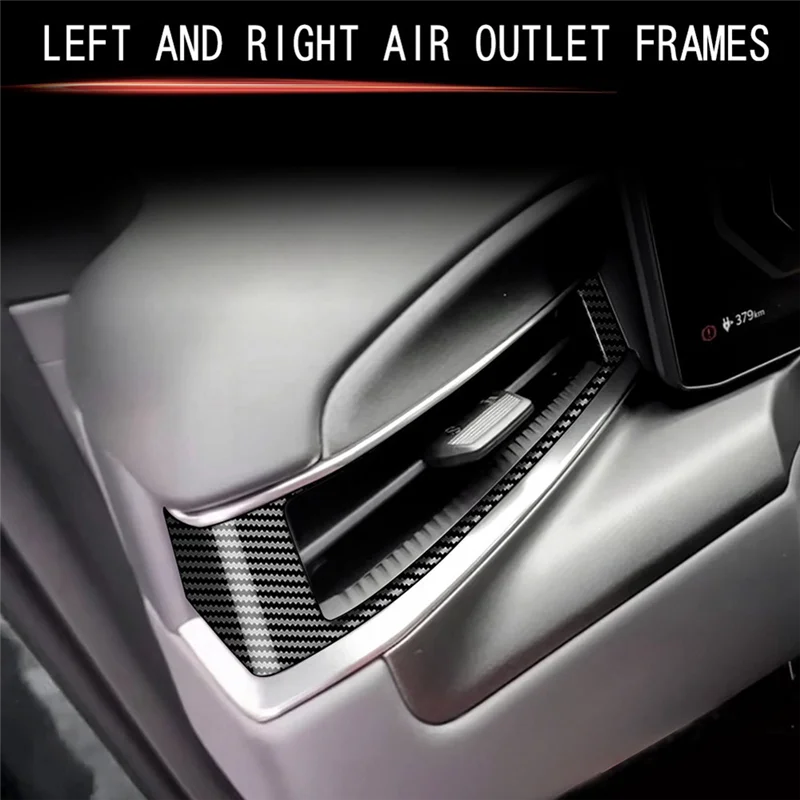 أنيق-لوحة سيارة الجانب منفذ الهواء الإطار ملصق الكسوة لكيا EV9 2023 2024 الملحقات الداخلية ألياف الكربون