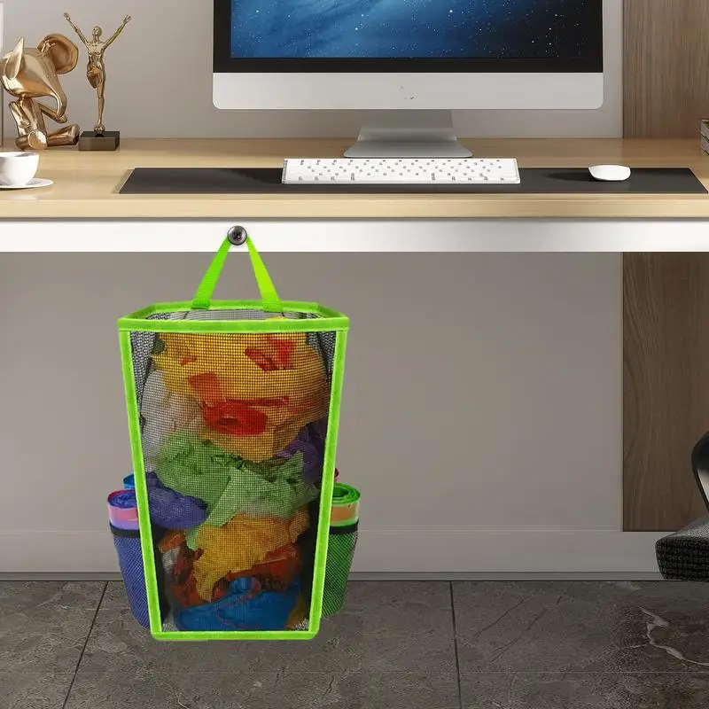 

Trash Bags Holder Organizer Garbage Bag Mesh Storage Organizer Bag Recycling Grocery Pocket Containers For Offices Kitchen