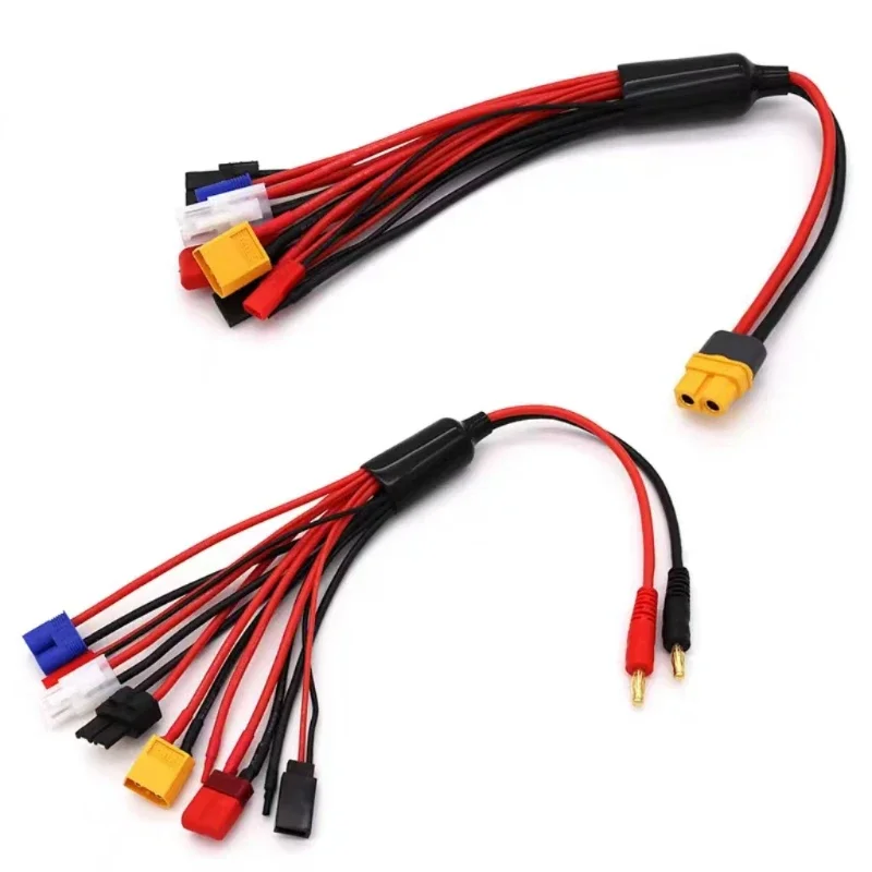 Cable de silicona suave para carga de batería de equilibrio multifuncional 8 en 1, conector XT60 a enchufe XT60 XT30 T, Cable JST EC3 para modelo RC