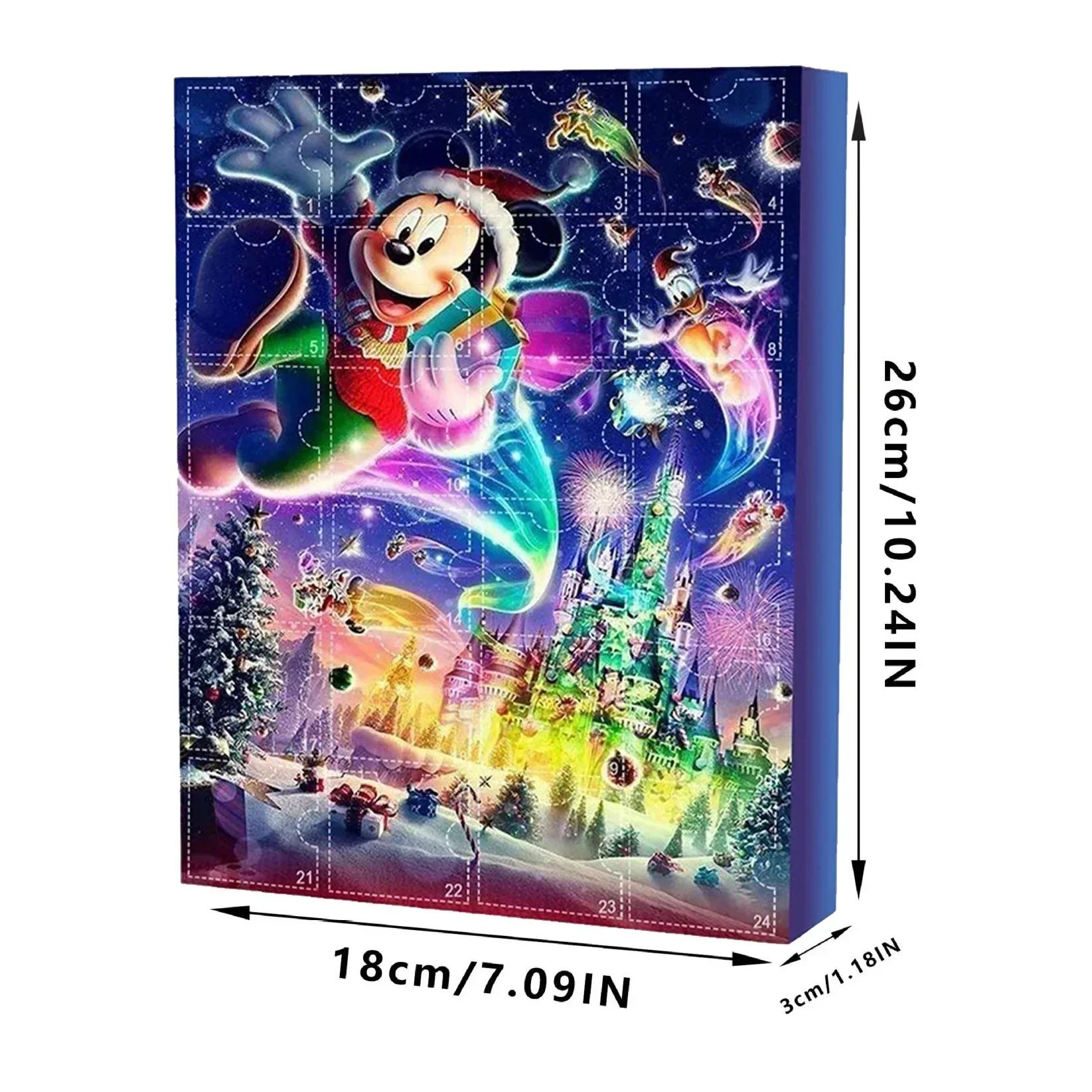 2024 Disney Weihnachten Advents kalender Box Animation Figur Mickey Minnie Prinzessin Modell mit Kinder Weihnachts spielzeug verziert