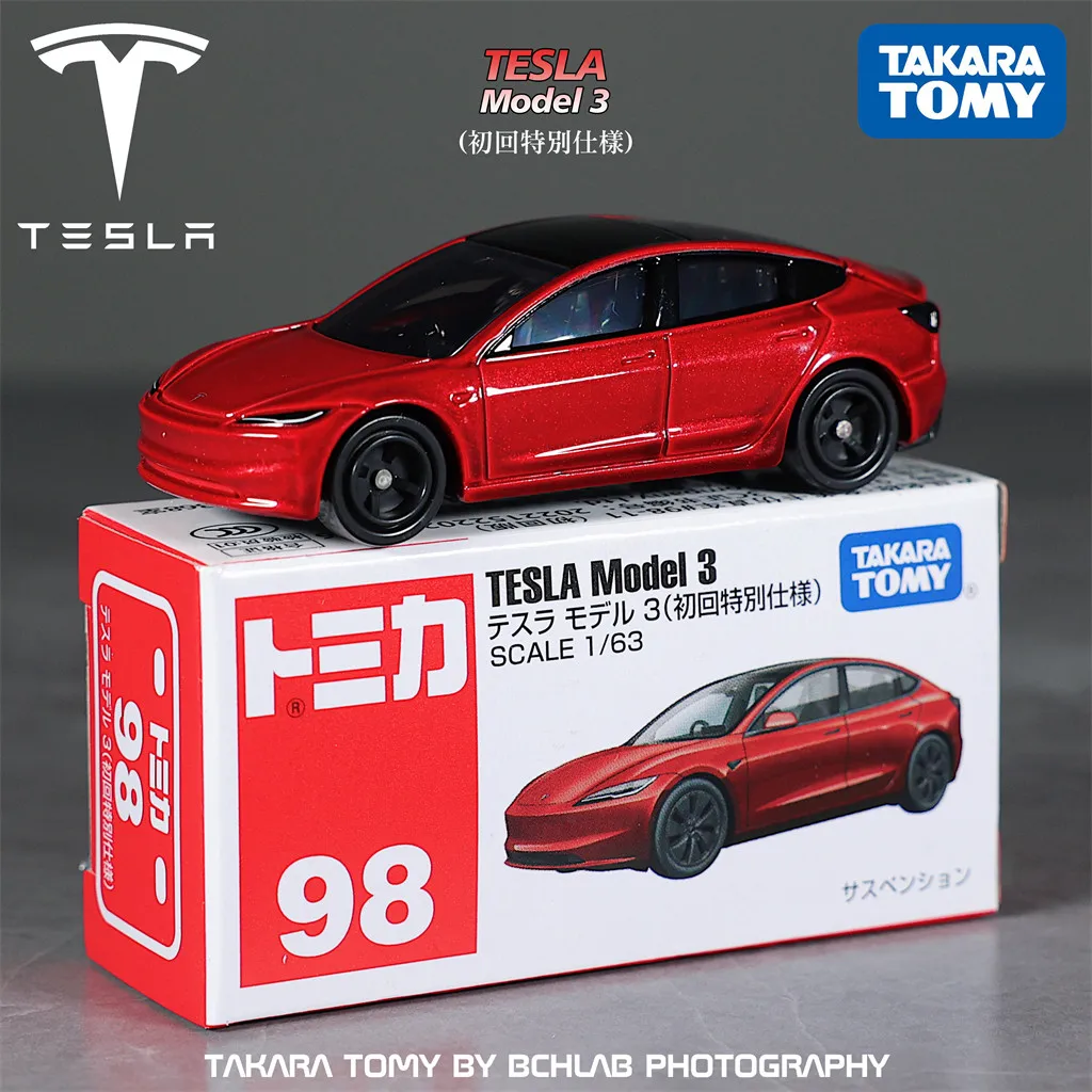 Takara Tomy Tomica No. 28 Tesla Model Y No. 98 Tesla Model 3 Premium 41 Cyber Truck Alloy Car Model Replica Series Gifts Toys view 3