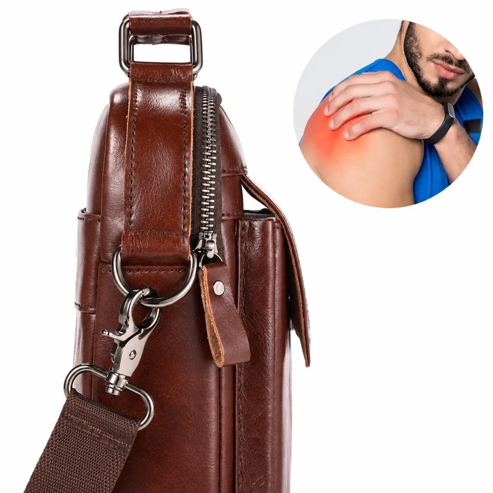 Vintage Genuine Leather Sling Bag Yellow Coffee Crossbody Bag Casual Black Shoulder Bag Business