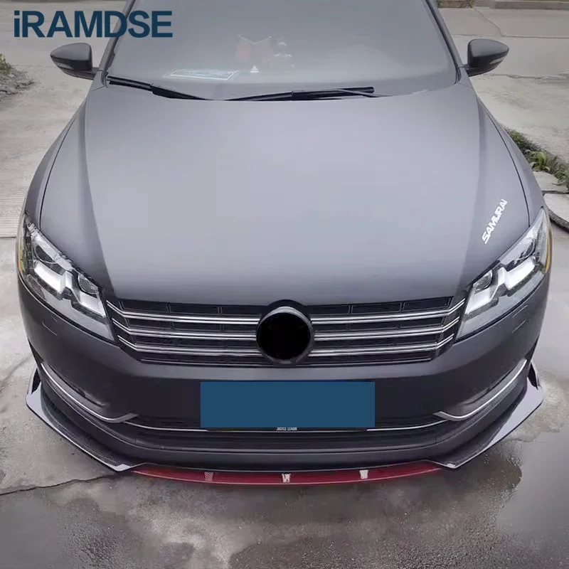 Przedni spojler zderzaka do Volkswagen Passat B7 Sedan, osłona splittera, listwa typu D, body kit, progi, czarny połysk