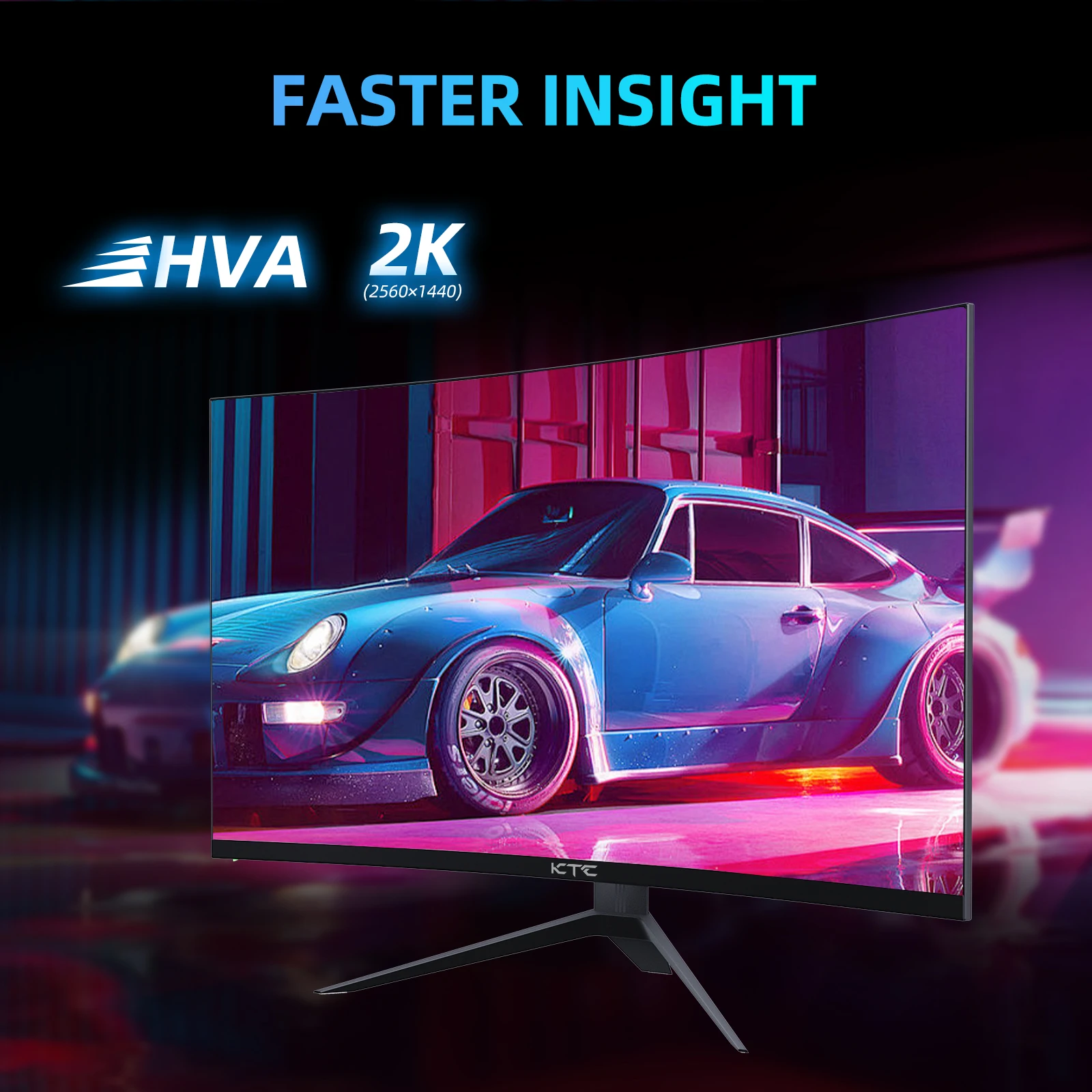 KTC 27 Zoll WQHD 180 Hz 1 ms gebogener Gaming-Monitor 1440P 144 Hz Monitor 132% sRGB HVA FreeSync DisplayPort/HDMI/USB VESA Computer M