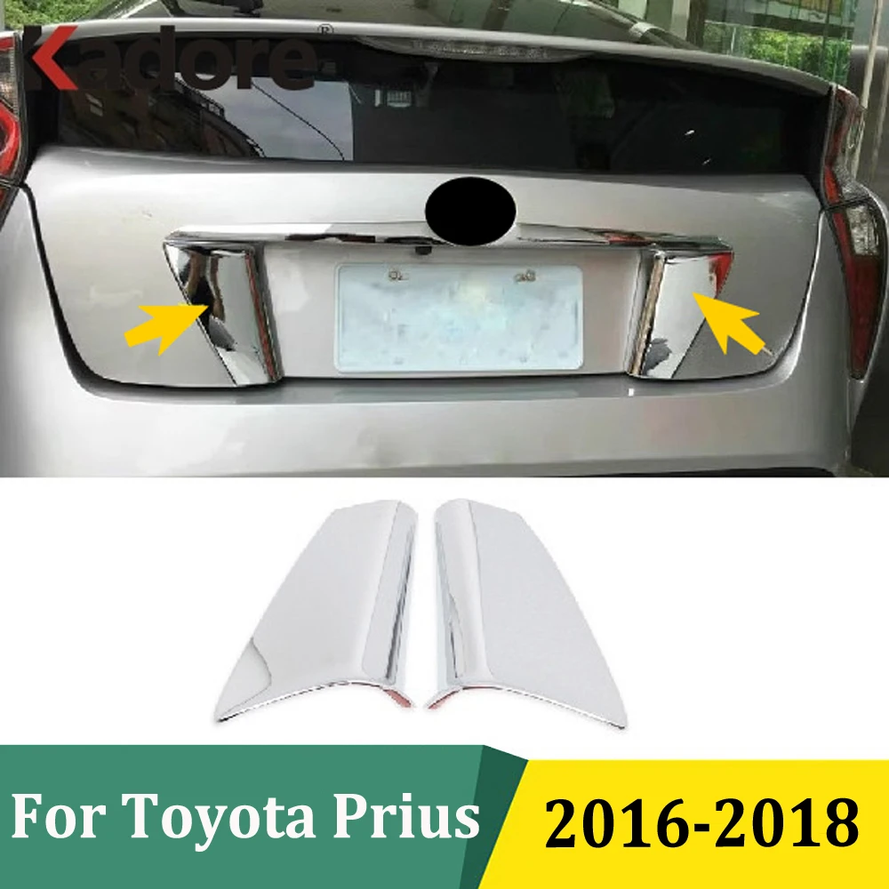 

Для Toyota Prius 2016 2017 2018: хромированные накладки на боковые части кузова, задний багажник, пороги, декоративная полоса на заднюю дверь, аксессуары для автомобиля