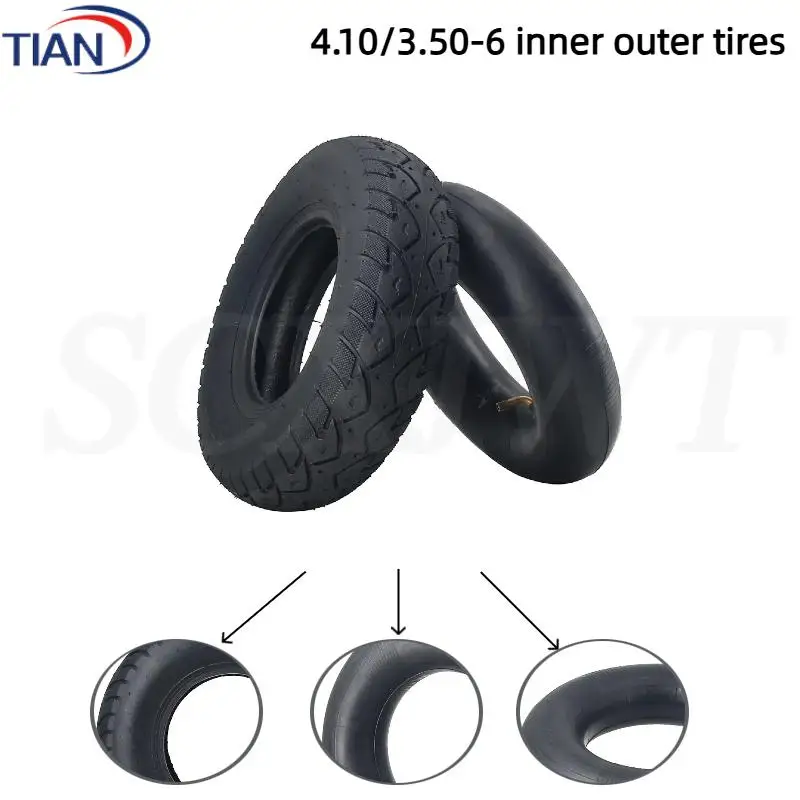 NEW 4.10/3.50-6 Scooter Tires 12 inch Lawn Mower/Snow Mud Tires Inner and Outer Tires Mobile Pedal Tires