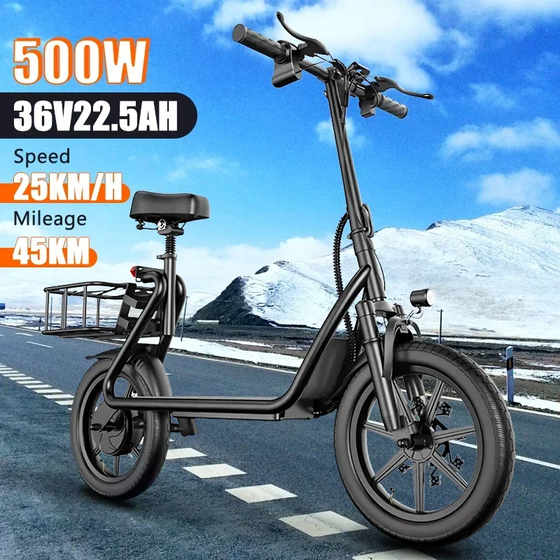 EU 2024 CITY Electric Scooter 14 inch 500W 36V 22.5AH Escooter Max Speed 25km/h Range 45km Large LCD Display Escooter for Adults