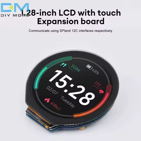 1.28 Inch Round IPS Capacitive Touch Screen LCD High Definition Display 240x240 Resolution GC9A01 Driver For Raspberry Pi/ Pico