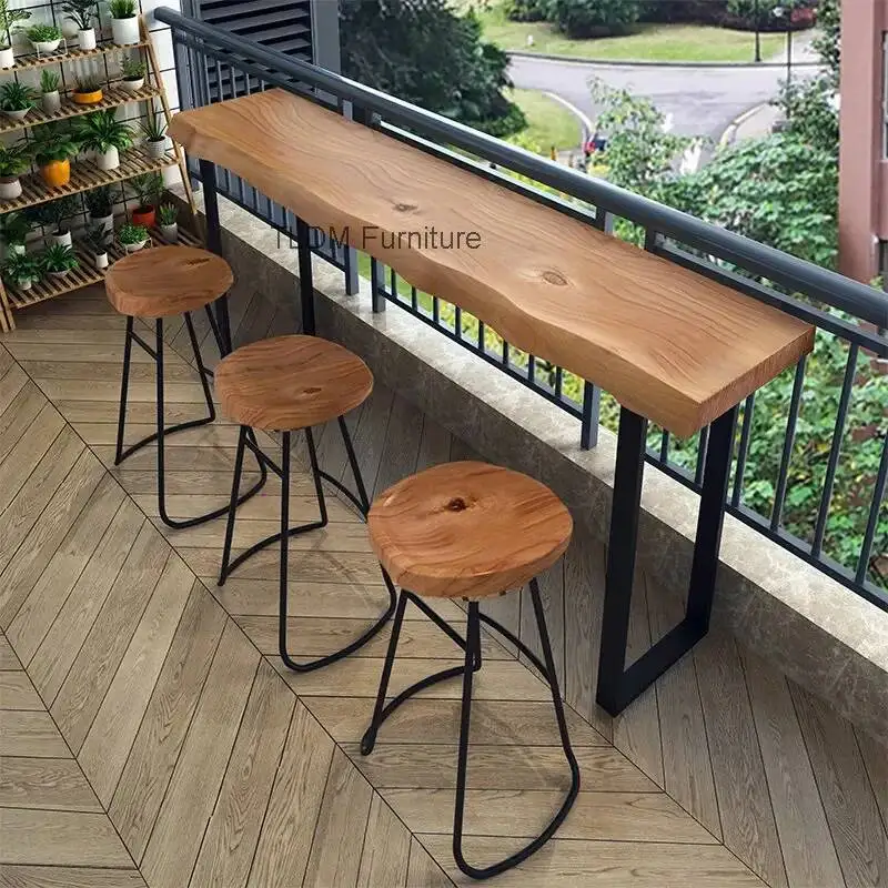 Stylish Scandinavian Home Bar Table & Durable Commercial Narrow Desk: Solid Wood High Console Long Table Bar Furniture JT40