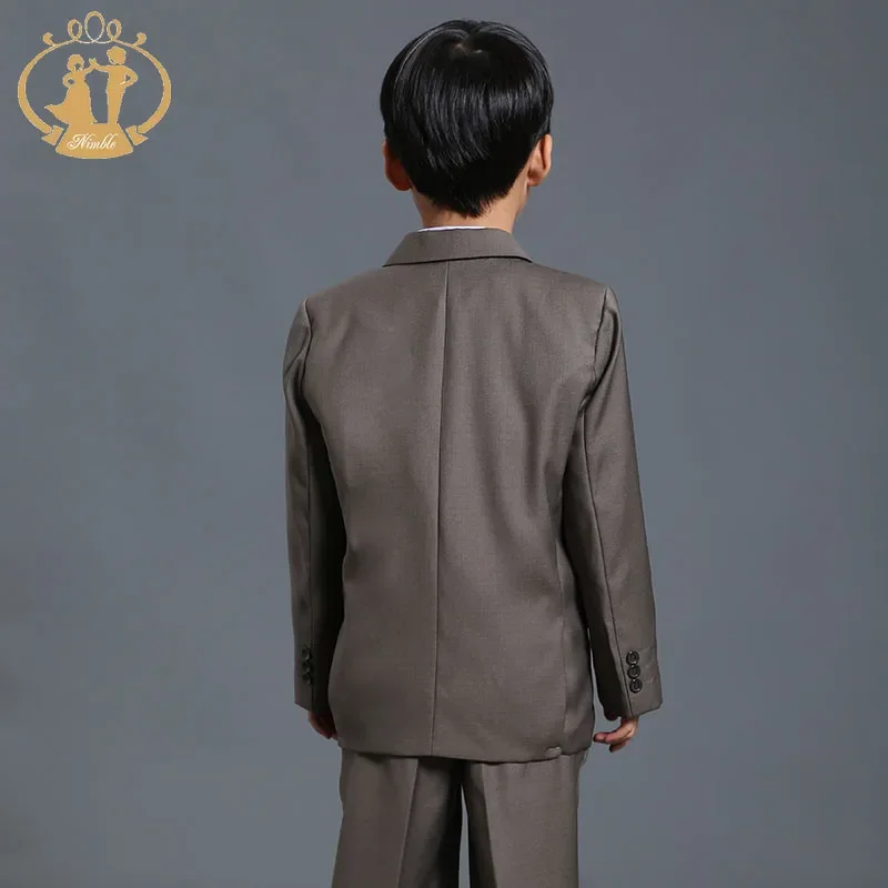 Spring Autumn Formal Suits for Boys Set Children Party Host Wedding Costume Blazer Vest Pants 3Pcs Wholesale Clothing