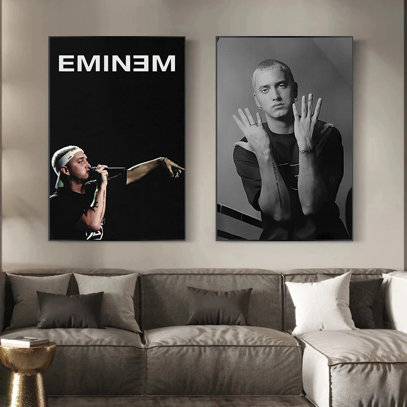 Modern Fashion Rapper Eminem Handsome Posters And Prints Canvas Painting Music Star Wall Art Picture for Bedroom Home Decoration