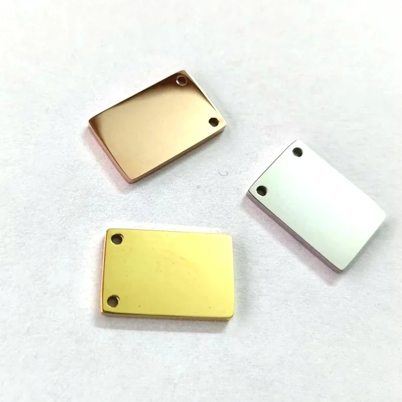 10x15mm/15x22mm Rectangle Charms with 2 Holes for Necklace Jewelry Making DIY Scapular Charms