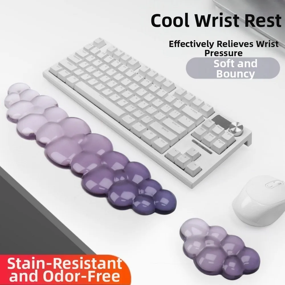 Wrist Support Cloud Wrist Rest Non-Slip Soft Mouse Wrist Pad Gradient Color Silicone Keyboard Wrist Rest Office Environment
