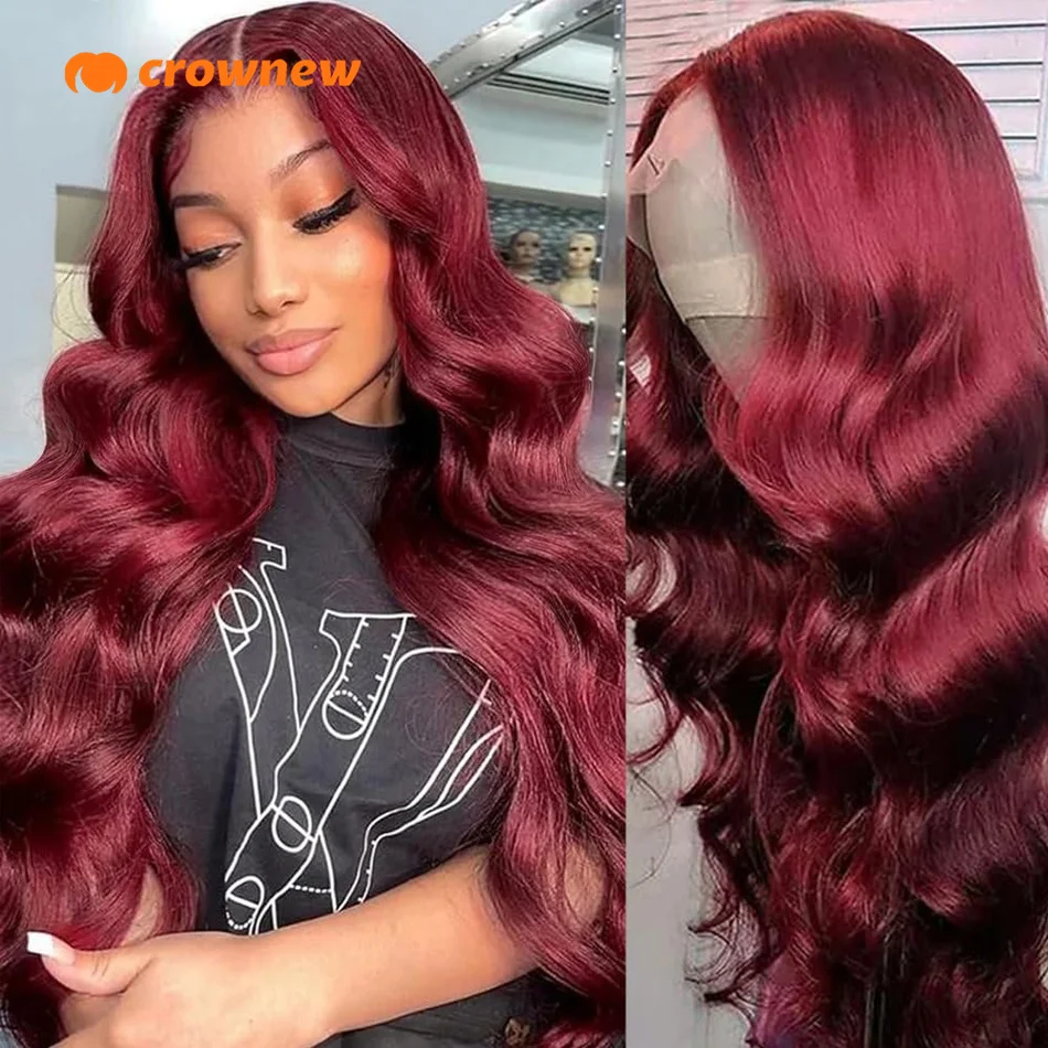 

99J Burgundy Lace Front Wig Human Hair Body Wave Lace Front Wigs Human Hair Red Colored Wigs 13X4 Hd Lace Frontal Wig For Women