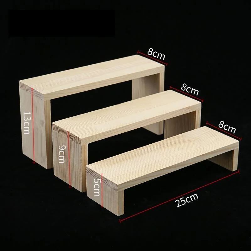 Desktop Blind Box Wooden Storage Box Jewelry Storage Shelf Bubble Matt Display Rack Ladder Doll Storage Display Cabinet