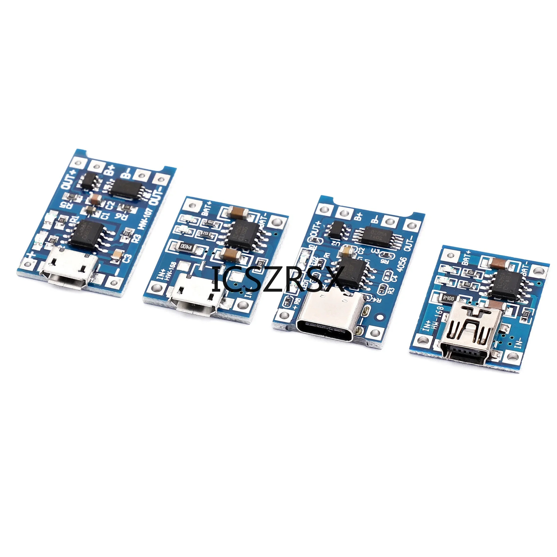 10PCS 5V 1A Micro/Type-c/Mini 18650 TP4056 Lithium Battery Charger Module Charging Board With Protection Dual Functions Li-ion