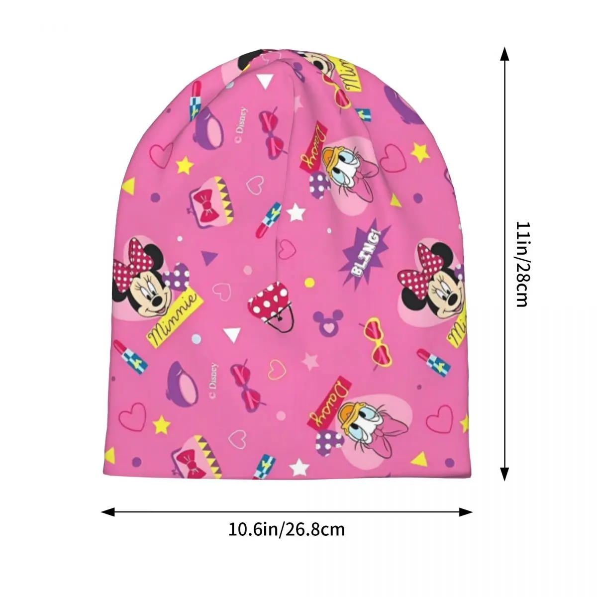 Gorra Love Daisy Minnie Mouse rosa Hip Hop para adultos gorros para exteriores gorros cálidos de primavera gorro de doble uso