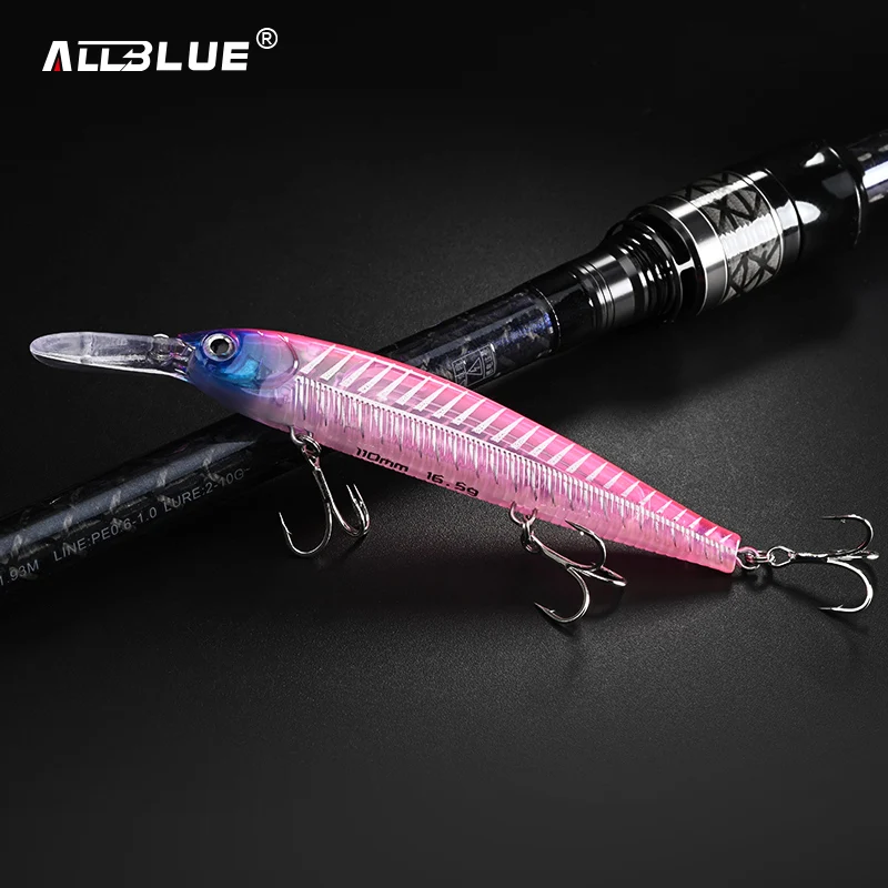 Jerkbait ALLBLUE 3D Deep Wobbler – Hundimiento lento para lubina y lucio - imagen 4