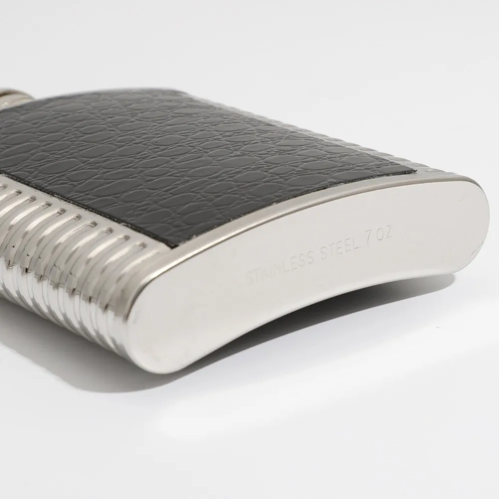 

Fashion 8oz Hip Flask Stainless Steel Leather Covered Drinking Water Bottle Leakproof Mini Wine Pot Outdoor