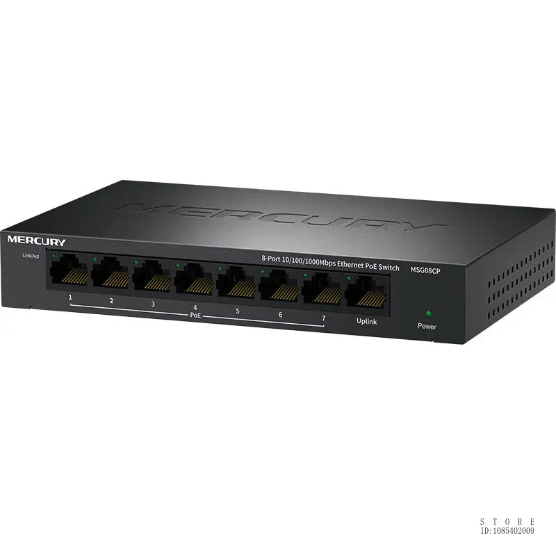 MERCURY 8 Port PoE Gigabit 100/1000Mbps Ethernet Switch (MSG08CP) - with 7*PoE @ 65W, Desktop, Plug & Play, Sturdy Metal