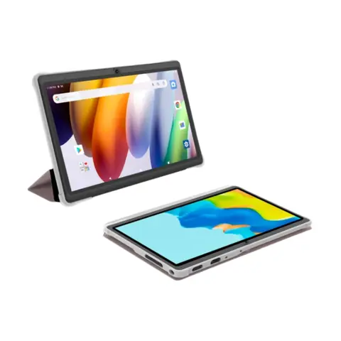 Pritom 7 Inch Tablet PC, Android 13 Quad Core, 4GB(2+2GB Virtual) RAM 32GB ROM, WiFi, Dual Camera, USB C, with Leather Case