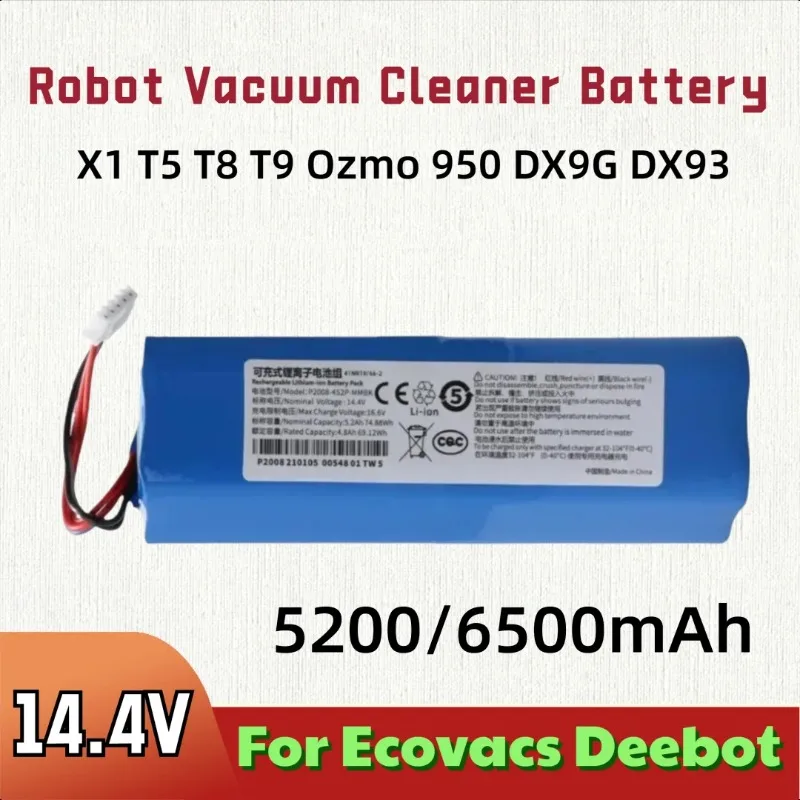 

14.4V for Ecovacs Deebot X1 T5 T8 T9 Ozmo 950 DX9G DX93 Robot Vacuum Cleaner Battery