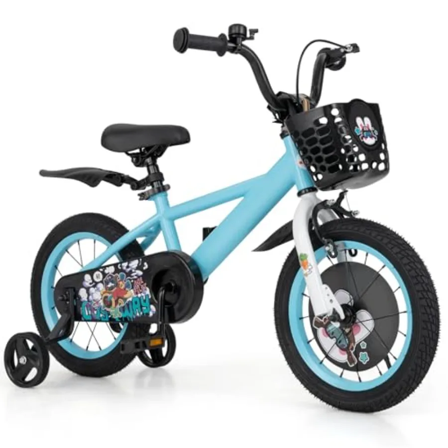 

Rabbit Pilot Sporty Bike 12 14 16 18 Inch Child Bike for 3-8 Years Old with Adjustable Height Training Wheels Storage Basket Ha
