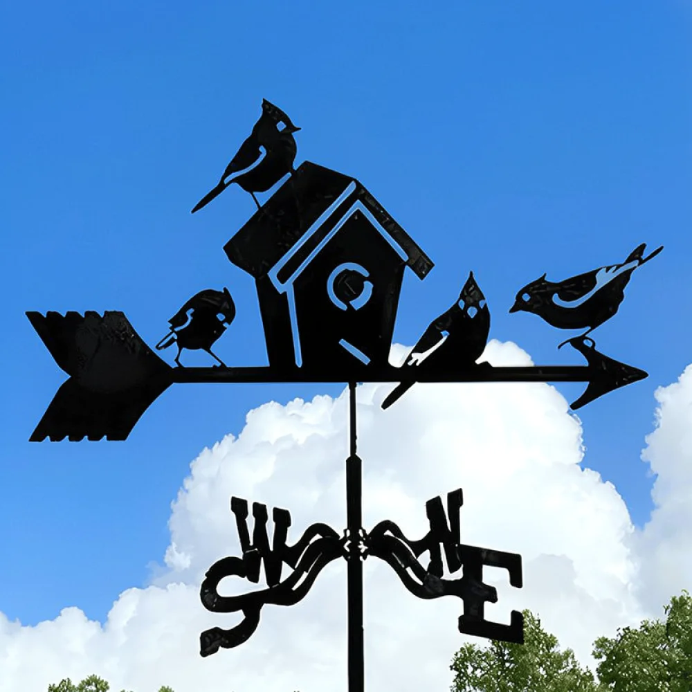 Metal Garden Yard Wind Spinner Iron Weather Vane Outdoor Roof Ornament Artistic Sculpture Creative Home Decor