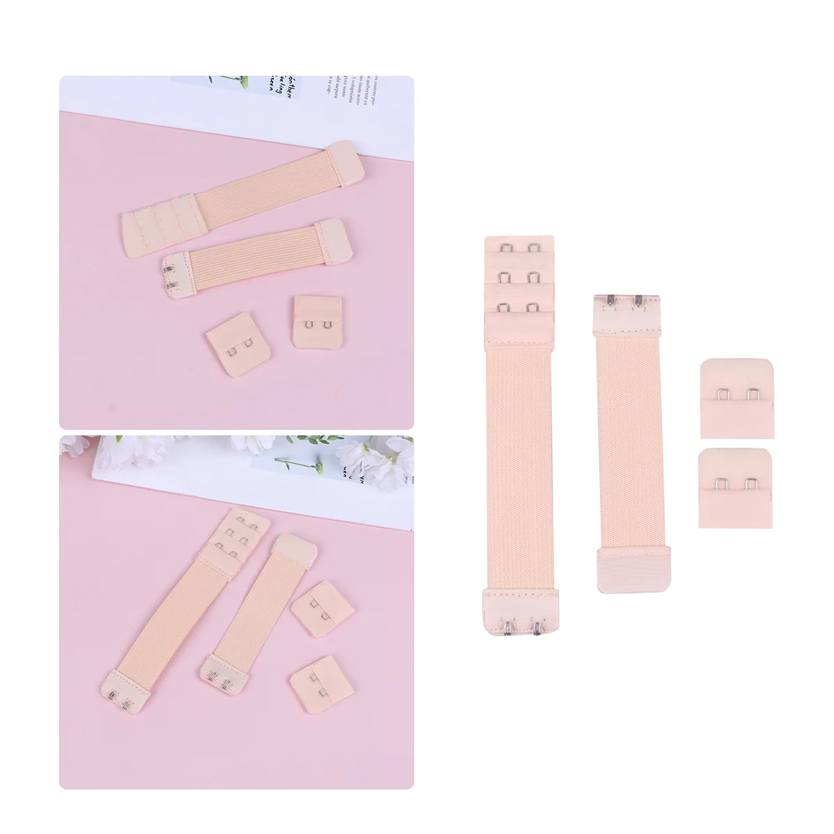 4 ชิ้น Bra Back Extension Buckle ยืด Bra Band ชุดชั้นใน Extenders ปรับความยาวนุ่มสบายยืด Band
