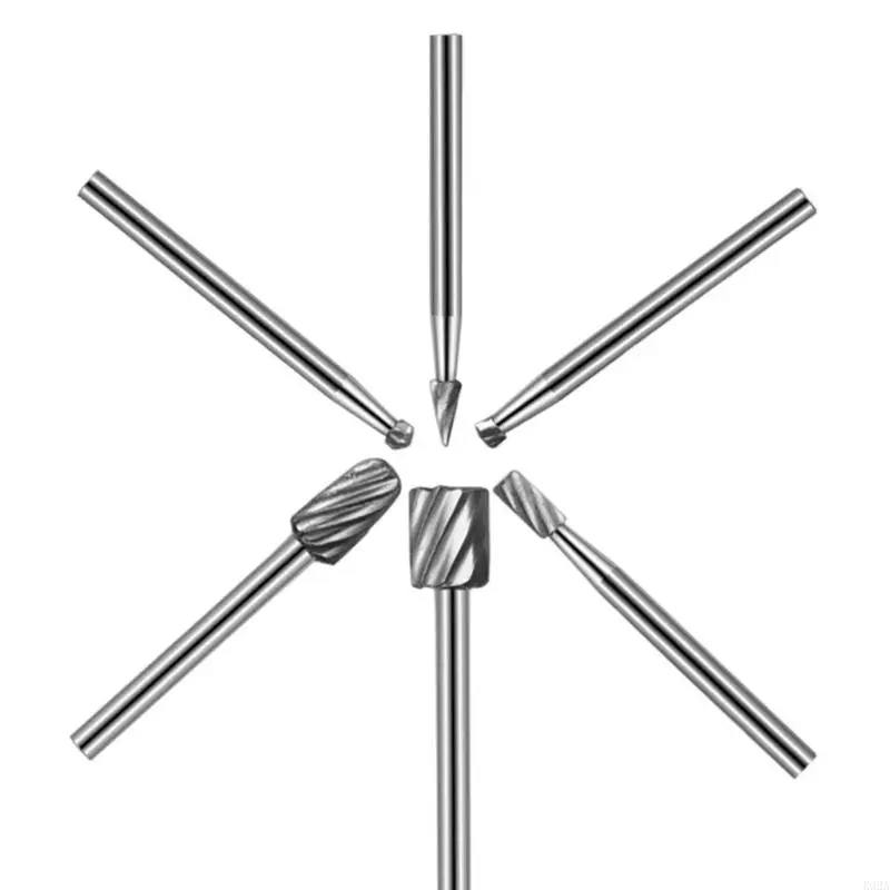 K92A 6x Carbides Rotary Burrs 3mm Shank Grinder Bit Solid Carbides Rotary Burr File