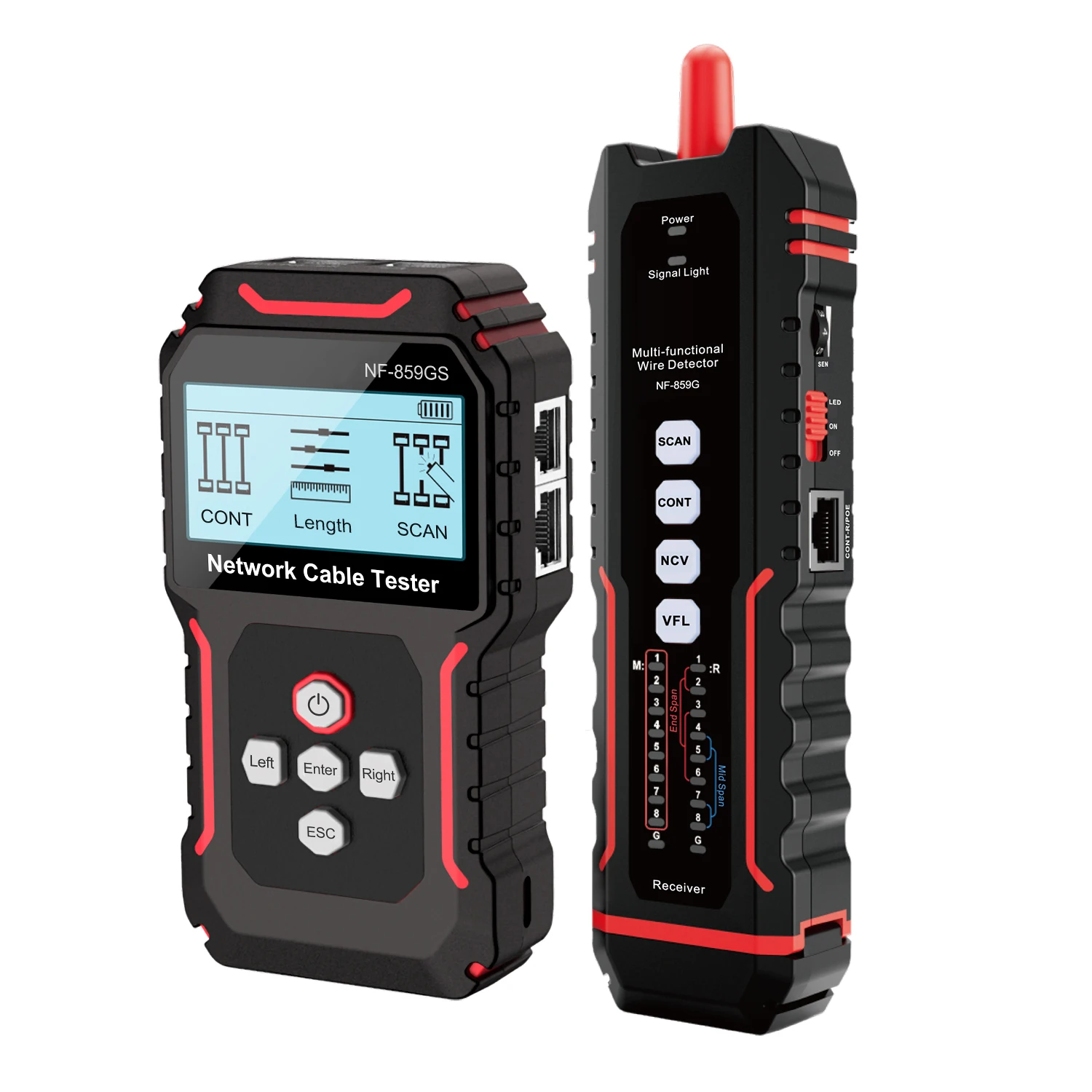 NF-859GS New Updated Multifunctional Network Cable Tester with POE/QC/VFL Port Flash Function