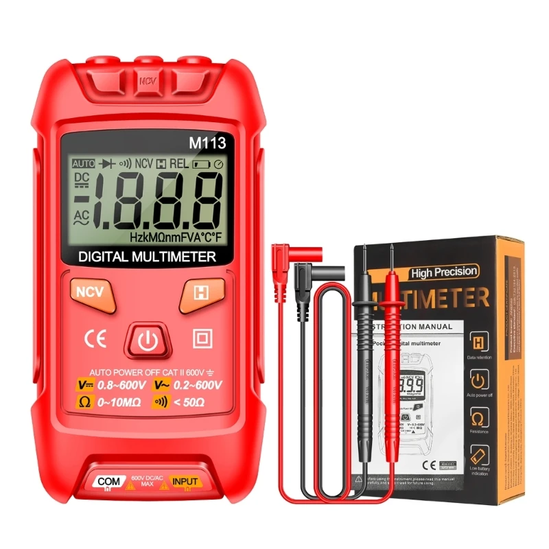 Multimeter Backlights Flashlight Sensitivity Adjustable Electrician Automatic Meter Tester Resistance Frequency