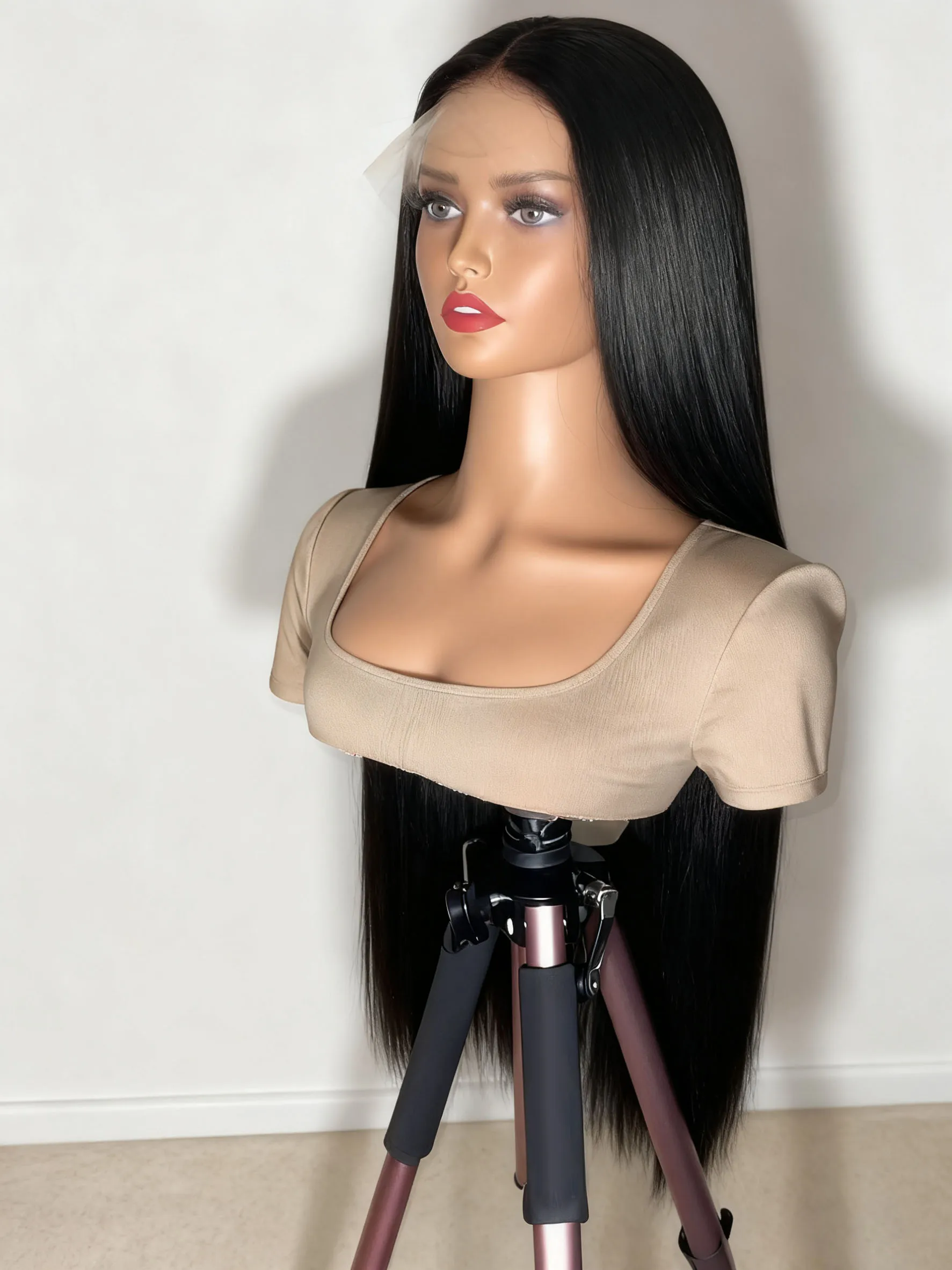 

Mossily Bone Straight HD Transparent 13x6 Lace Front Wig Transparent Preplucked Raw Lace Frontal Wigs Human Hair For Black Women