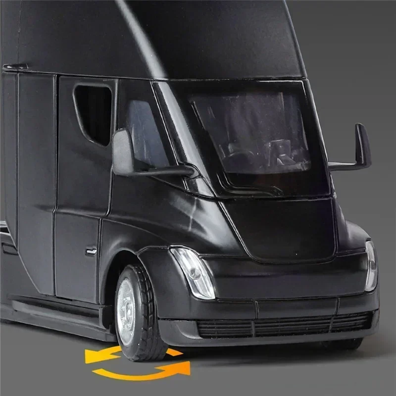 1:32 Tesla Semi Truck Trailer Metal Alloy Diecast Truck Trailer Model Sound & Light Collection Car Model Toy Gift With Boys