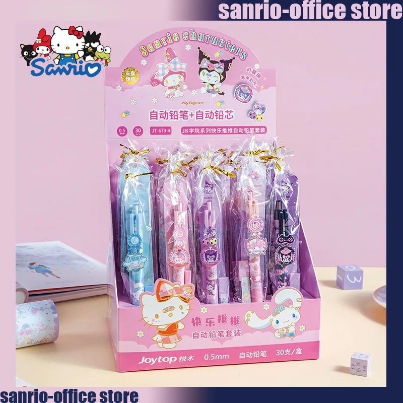 

30pcs Sanrio Kuromi Cinnamoroll Automatic Pencil Set With Pen Core Office School Office Pencil Stationery Drawing Sketch Pens