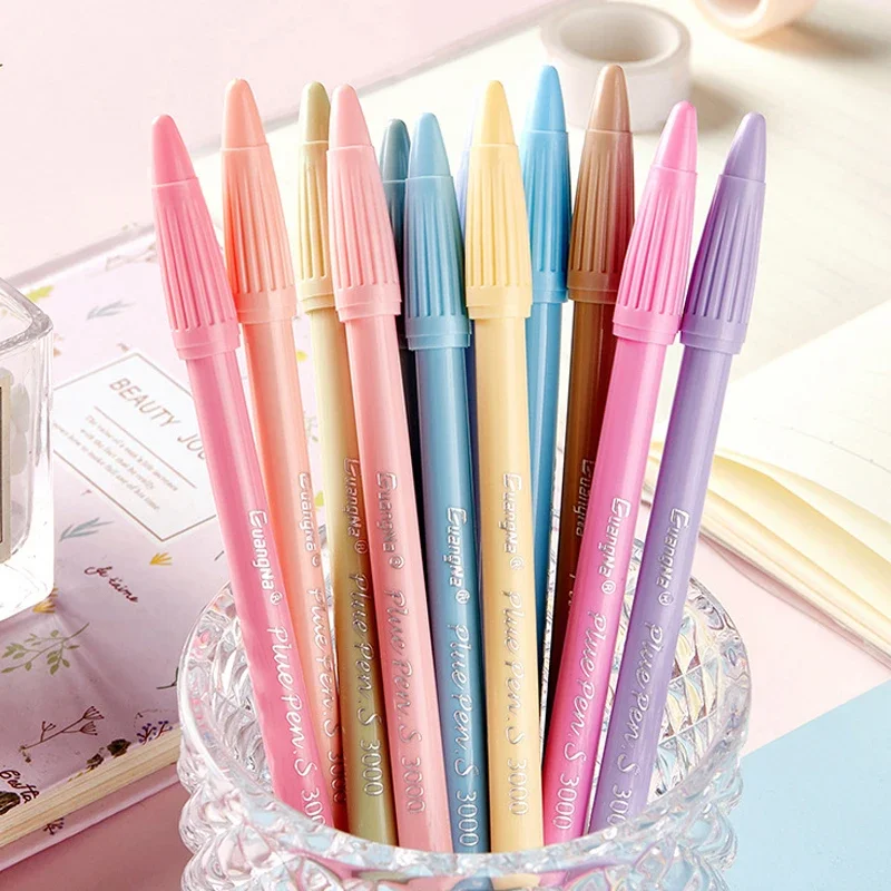 12PCS Water-based Fineliner Macaron Color Pen Set Journaling Hook Line Drawing Pens Fiber Writing Graffiti School Supplies DIY