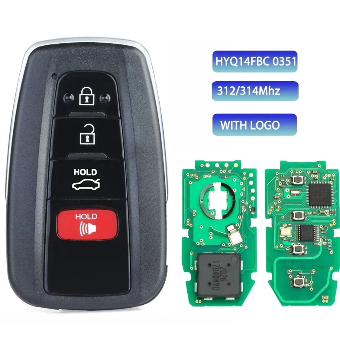 Smart Remote Key 314.3MHz For Toyota Camry 2018 Avalon 2019 2020 2021 8990H-07080 89904-06220 06240 HYQ14FBC Board 231451-0351