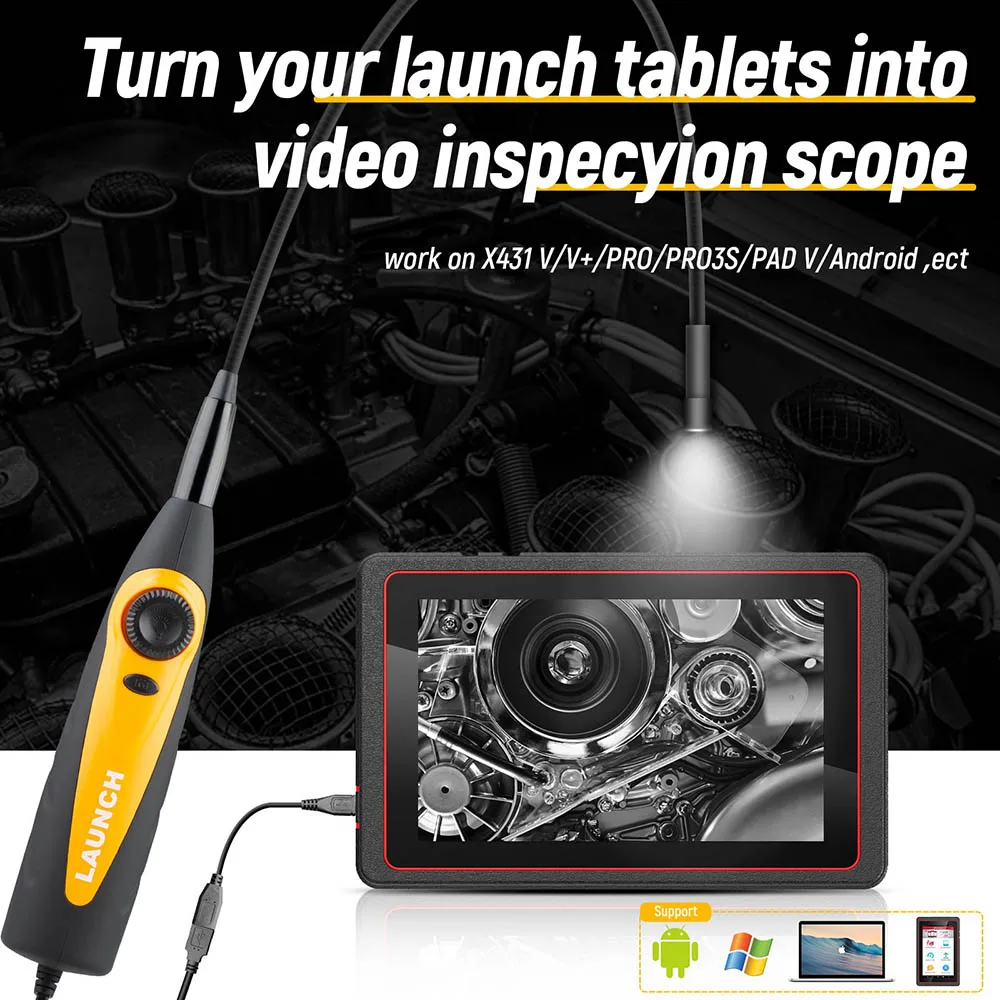 Launch VSP-600 VSP600 Inspection Camera Videoscope Borescope with 7mm USB for Viewing/ Capturing Images of Hard-to-Reach Areas