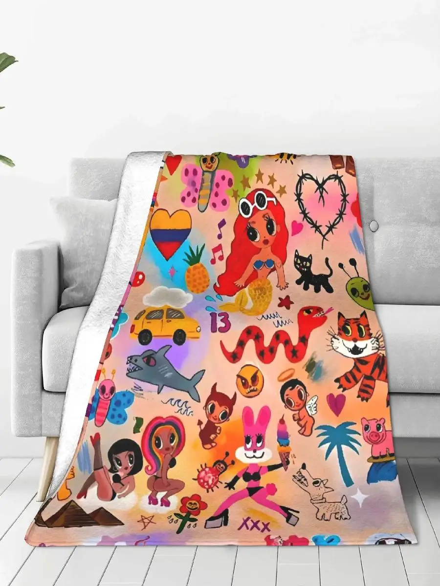 Manana Sera Bonito Karol G Warm Soft Blankets Child Plush Throw Blanket Aesthetic Living Room Flannel Bedspread Sofa Bed Cover