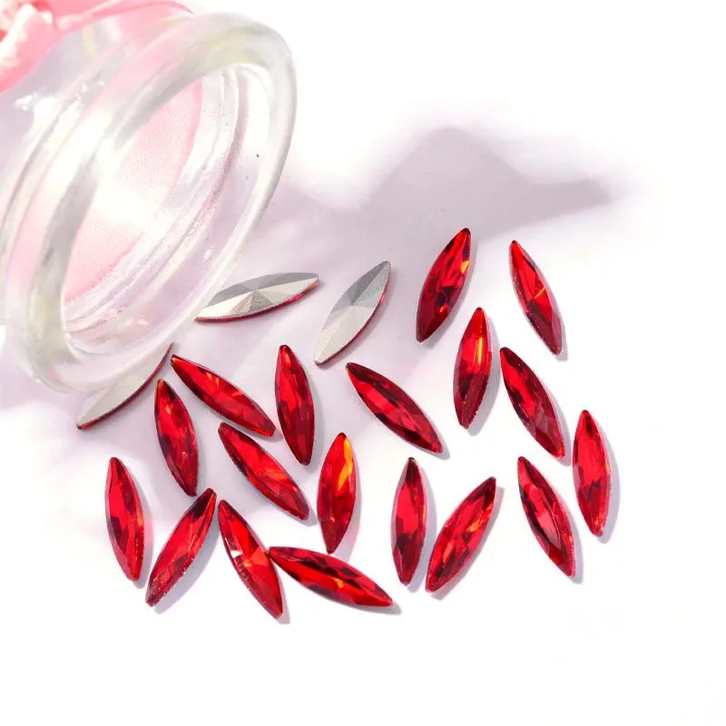 200PCS 4*15mm Double-sided Pointed Bottom Horse Eye Special-shaped Crystal Diamond Eye Shape Diy Loose Beads Toy Accessories