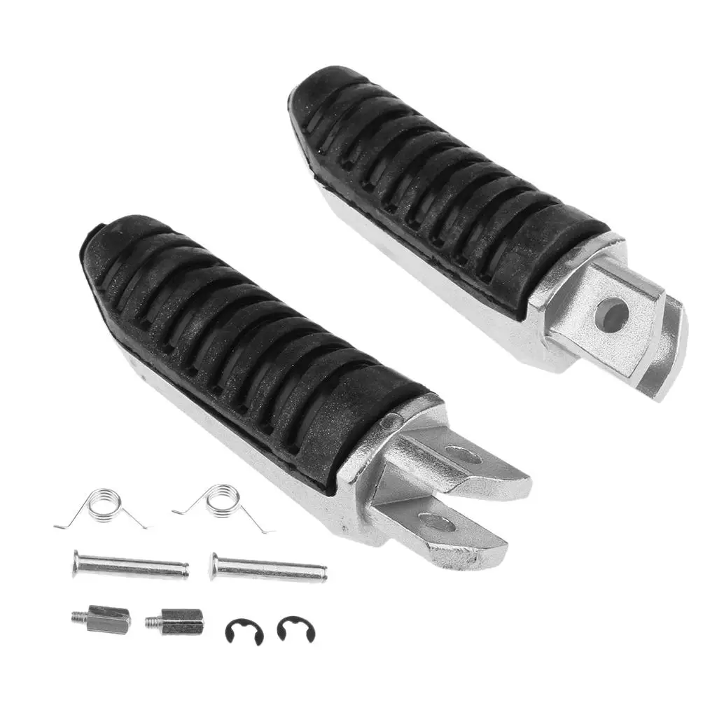 Black Silver Motorcycle Front Foot Pegs Durable Rider Footrest Parts Traffic Hot for Suzuki GSX650 GSX1400 Hayabusa GSX1300R