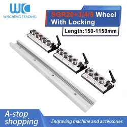 1/2PC Built-In Dual-Axis Core Linear Guide SGR20 Length 150/200/300/400/500/600/700/800/1150mm+1/2/4PC SGB20-3/4/5 Wheel Lock